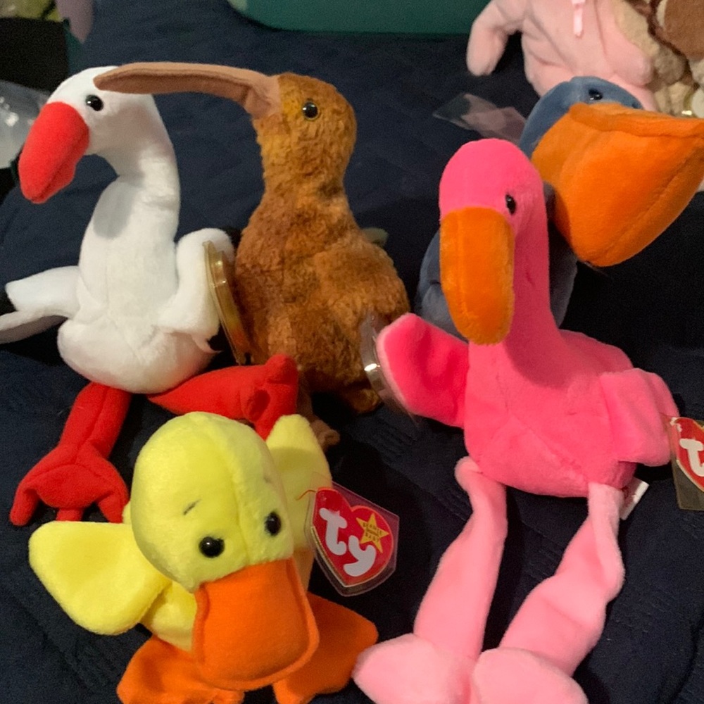 Ty beanie babies set of five various birds